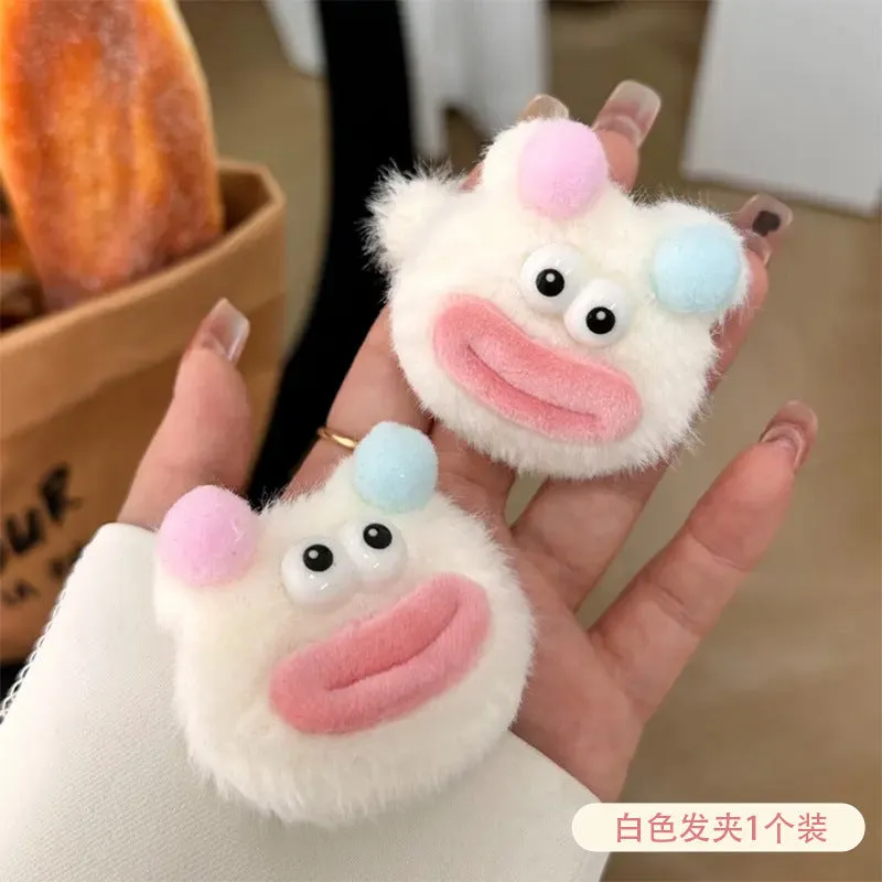 Wholesale Cartoon Cute Little Monster Plush Hair Clips Hair Scrunchies JDC-HC-Yika005