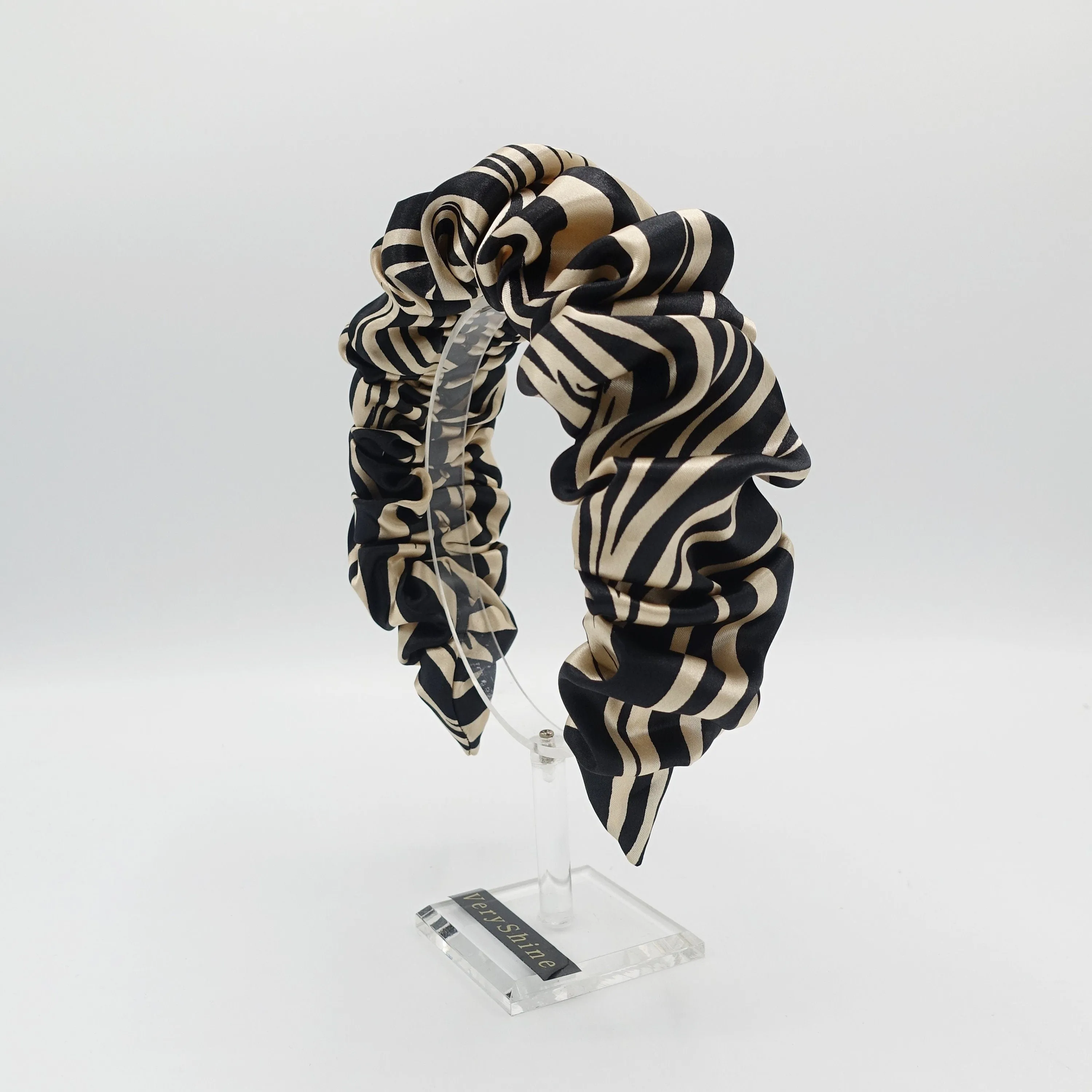 zebra satin headband volume wave hairband stylish hair accessory