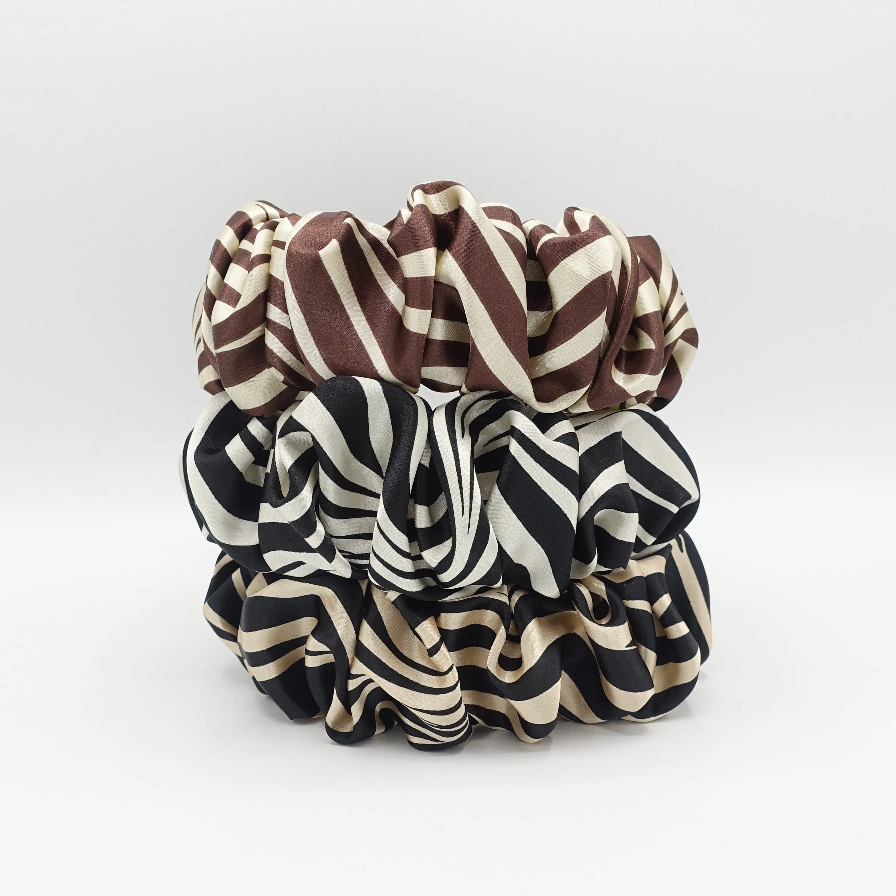 zebra satin headband volume wave hairband stylish hair accessory