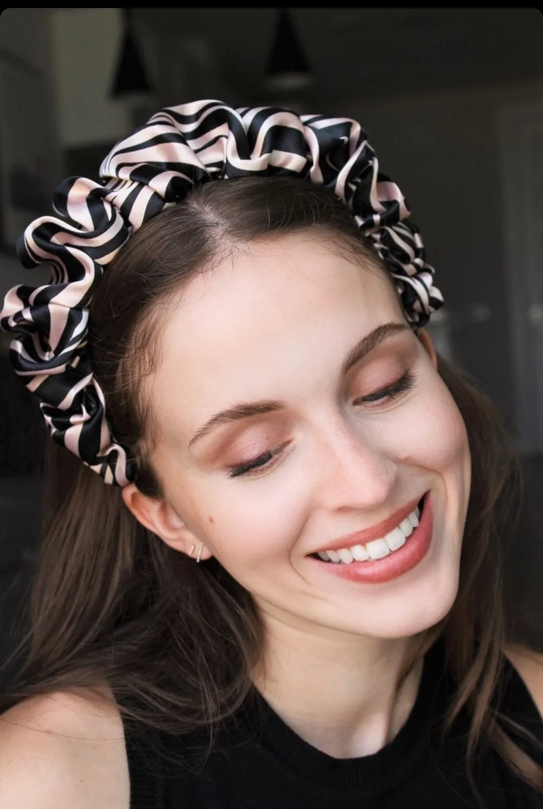 zebra satin headband volume wave hairband stylish hair accessory