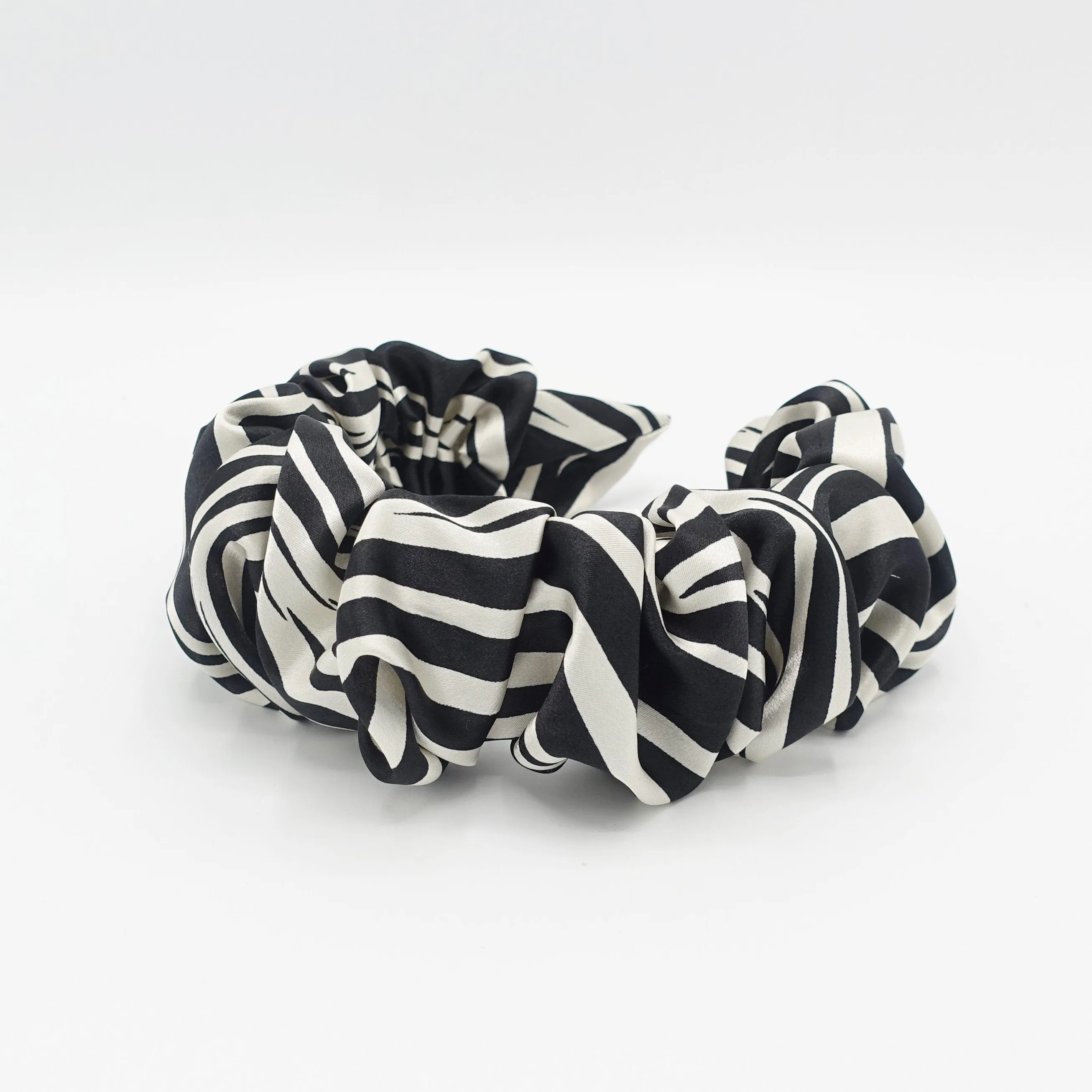 zebra satin headband volume wave hairband stylish hair accessory